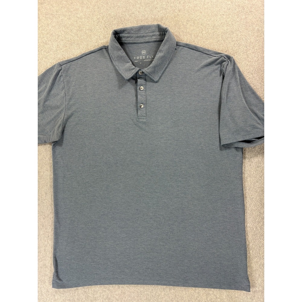 Free Fly Midweight Short Sleeve Polo Shirt (Men's 3XL) Blue